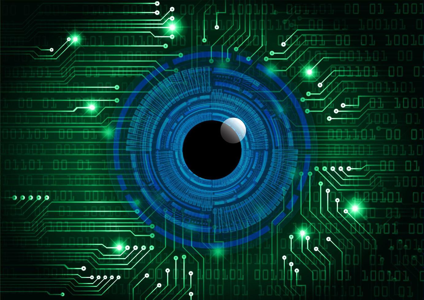 Modern Holographic Eye on Technology Background vector