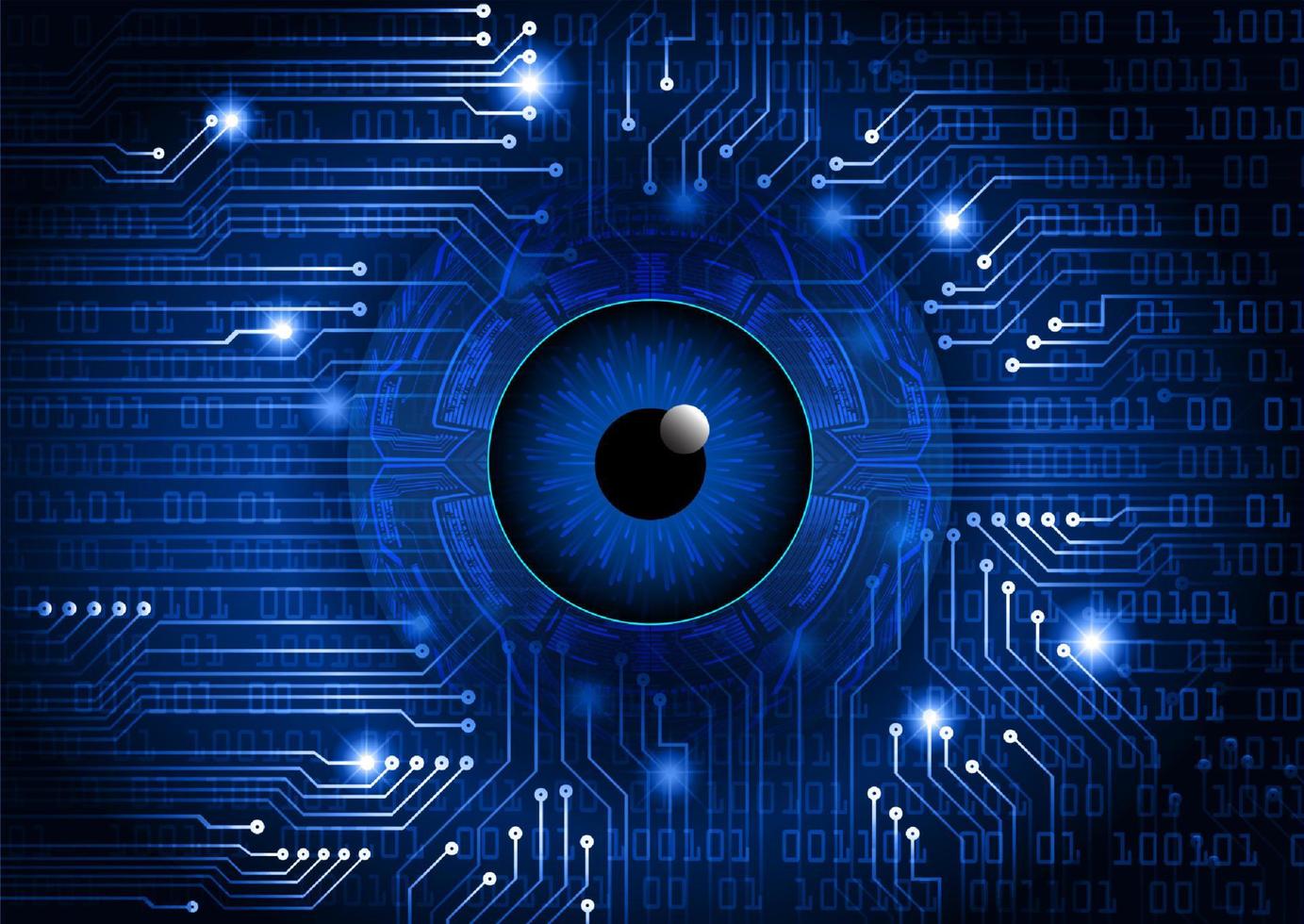 Modern Holographic Eye on Technology Background vector