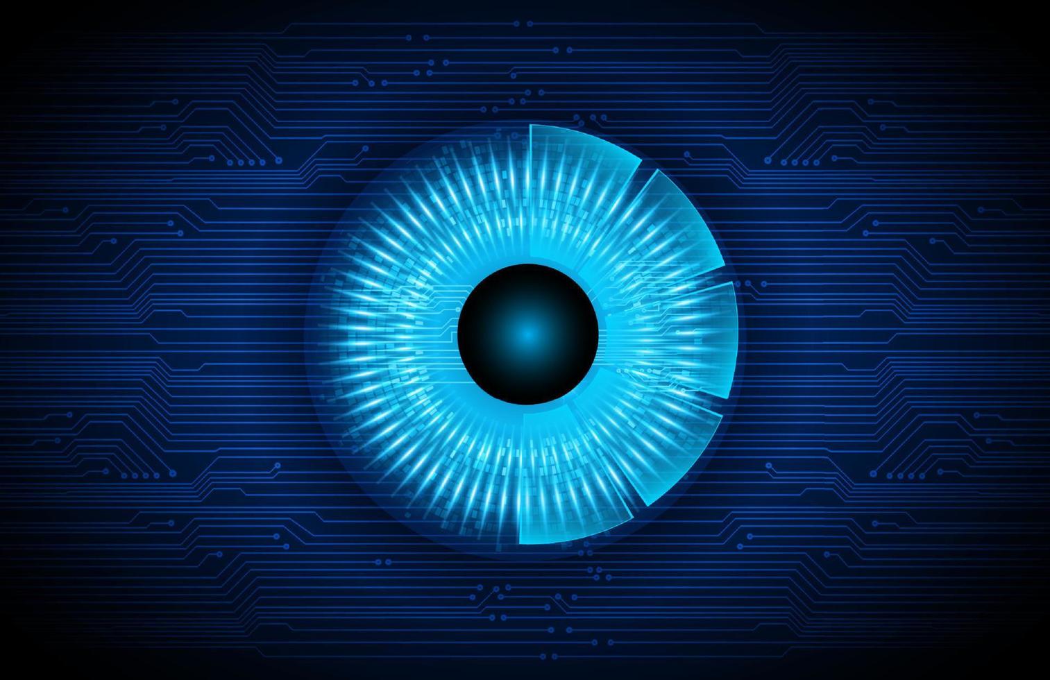 Modern Holographic Eye on Technology Background vector