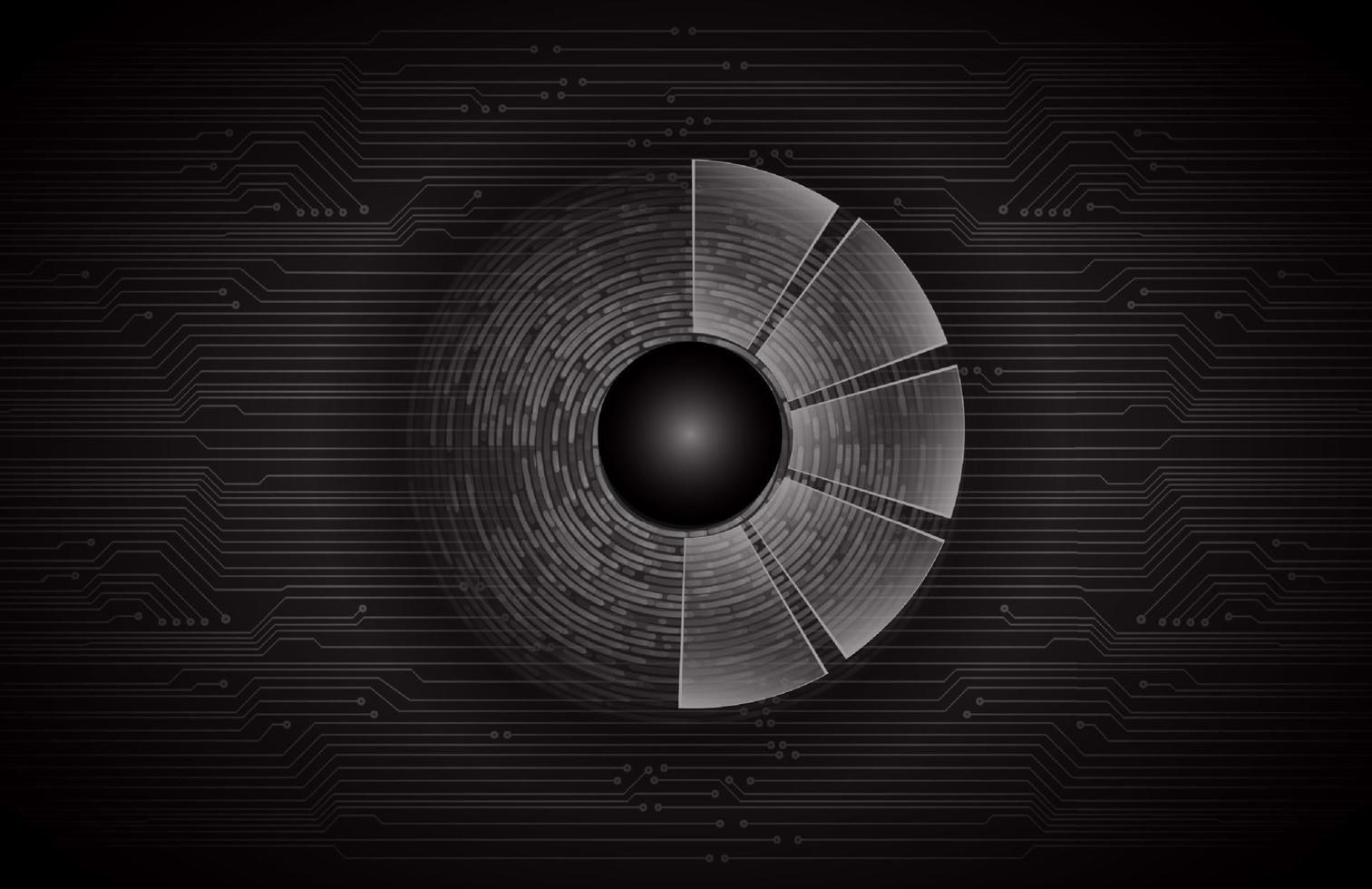 Modern Holographic Eye on Technology Background vector