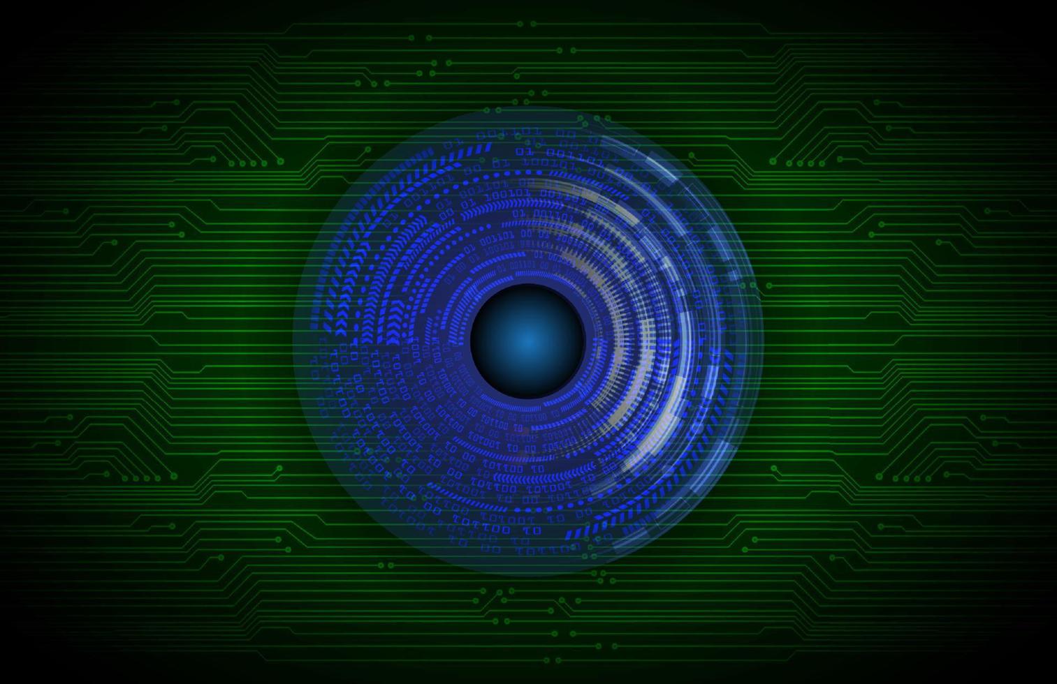 Modern Holographic Eye on Technology Background vector