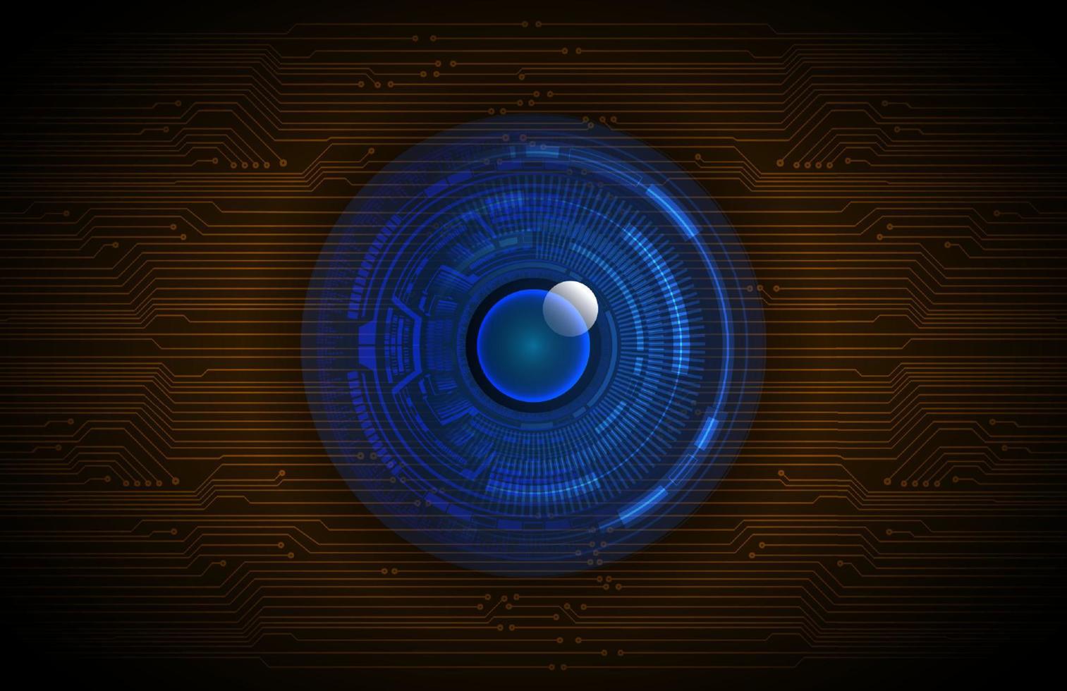 Modern Holographic Eye on Technology Background vector