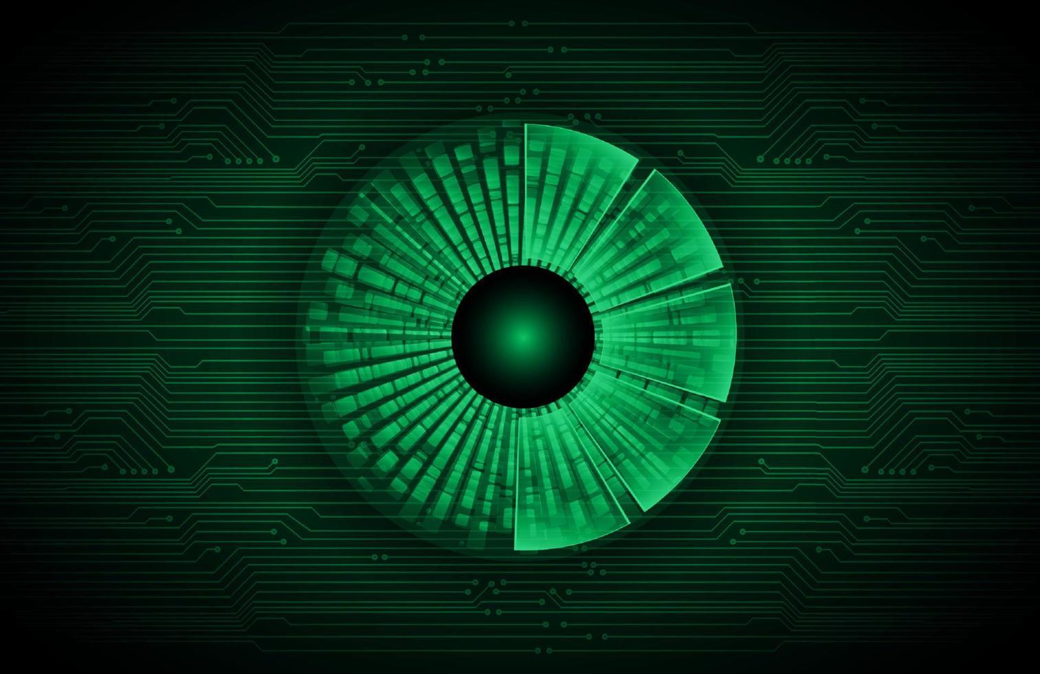 Modern Holographic Eye on Technology Background vector