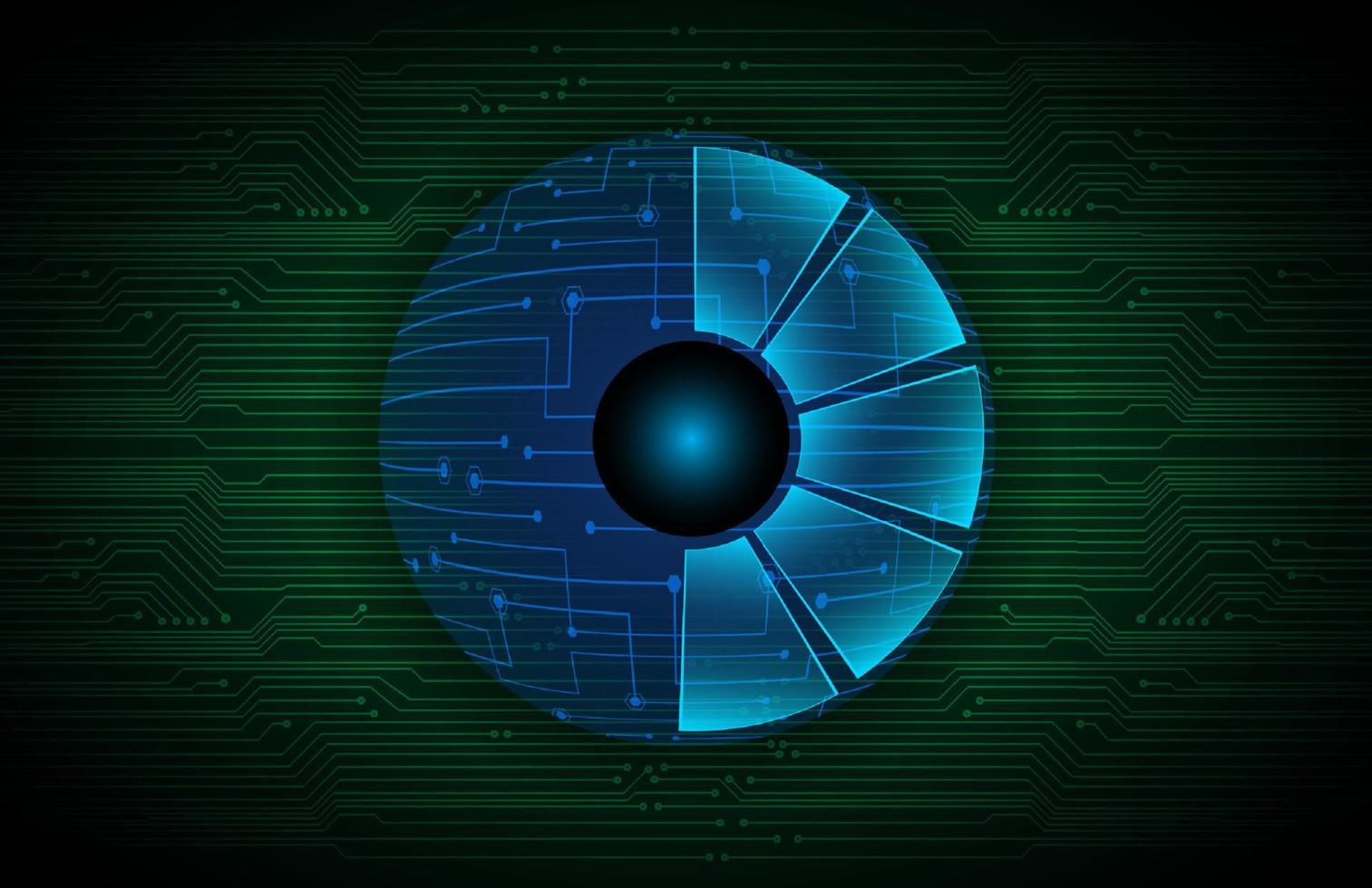 Modern Holographic Eye on Technology Background vector