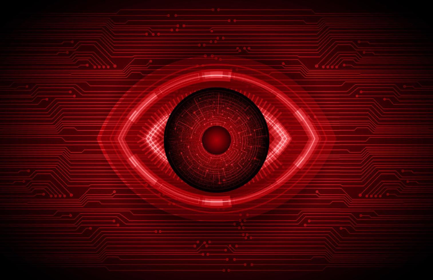 Modern Holographic Eye on Technology Background vector