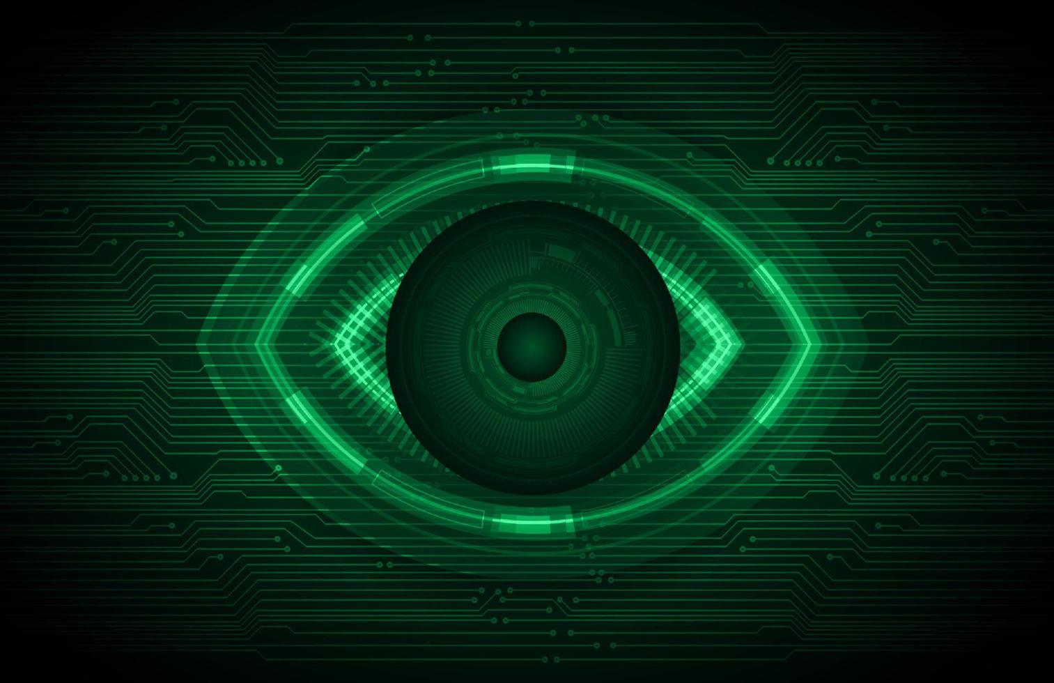 Modern Holographic Eye on Technology Background vector