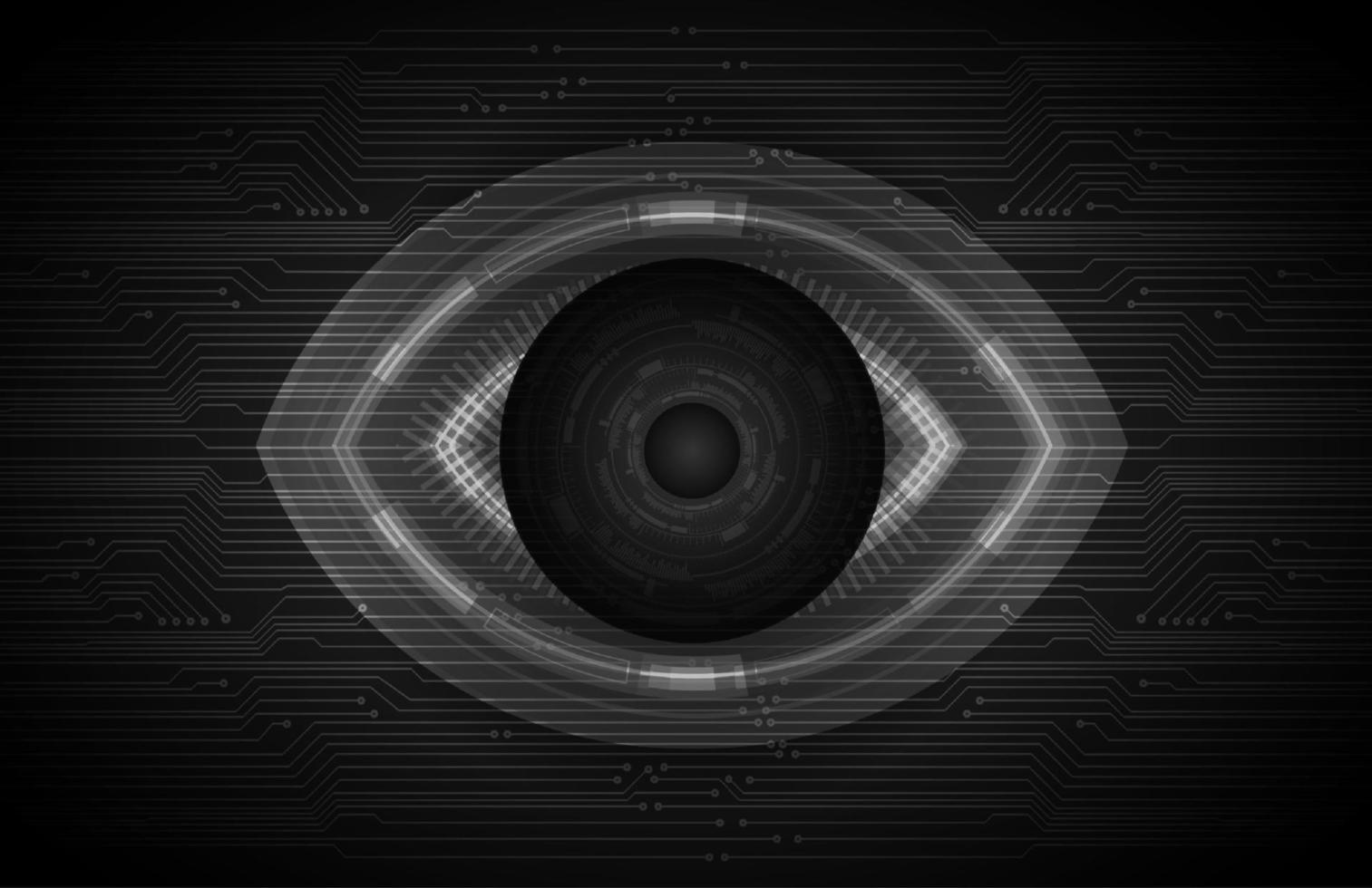 Modern Holographic Eye on Technology Background vector