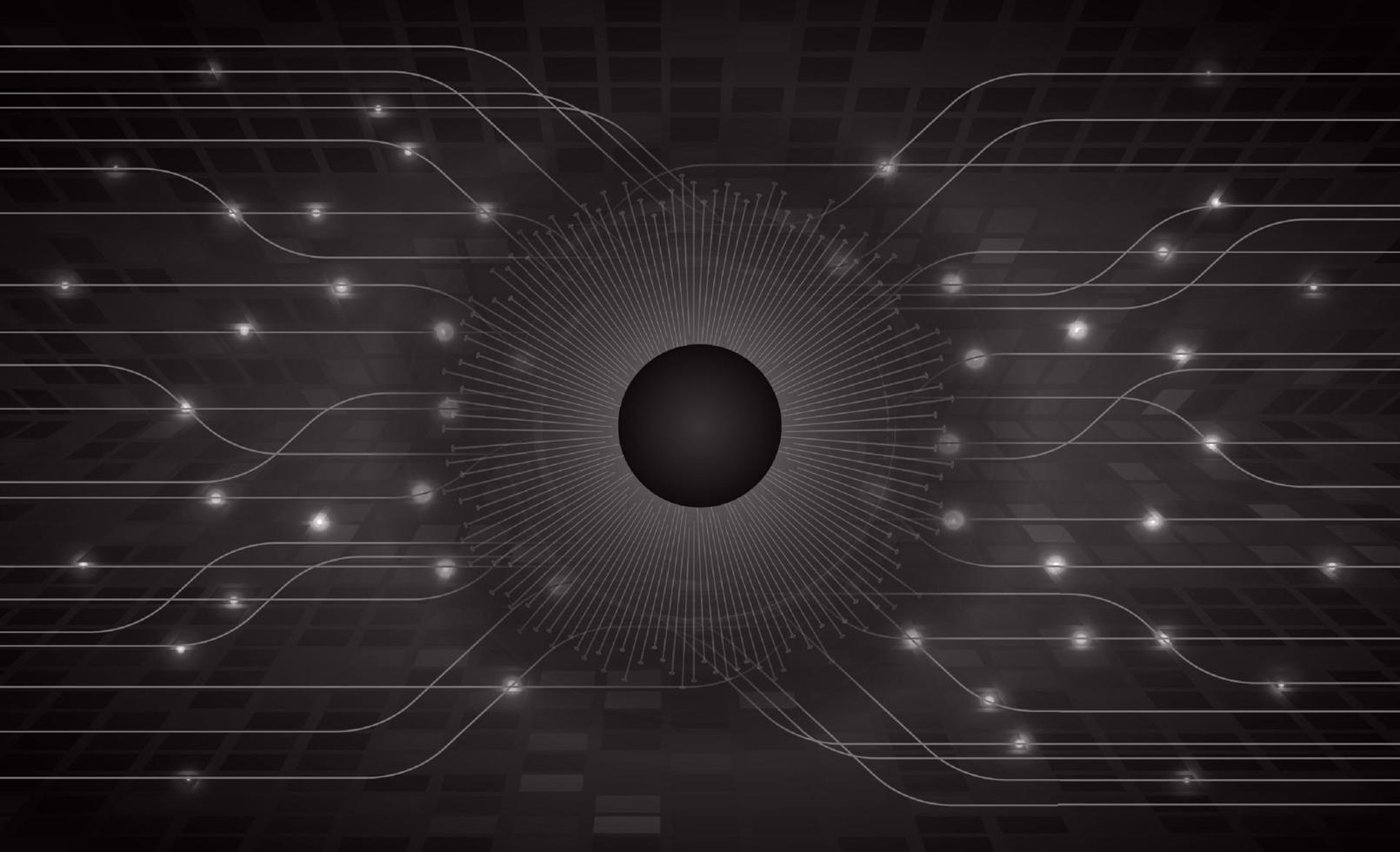 Modern Holographic Eye on Technology Background vector