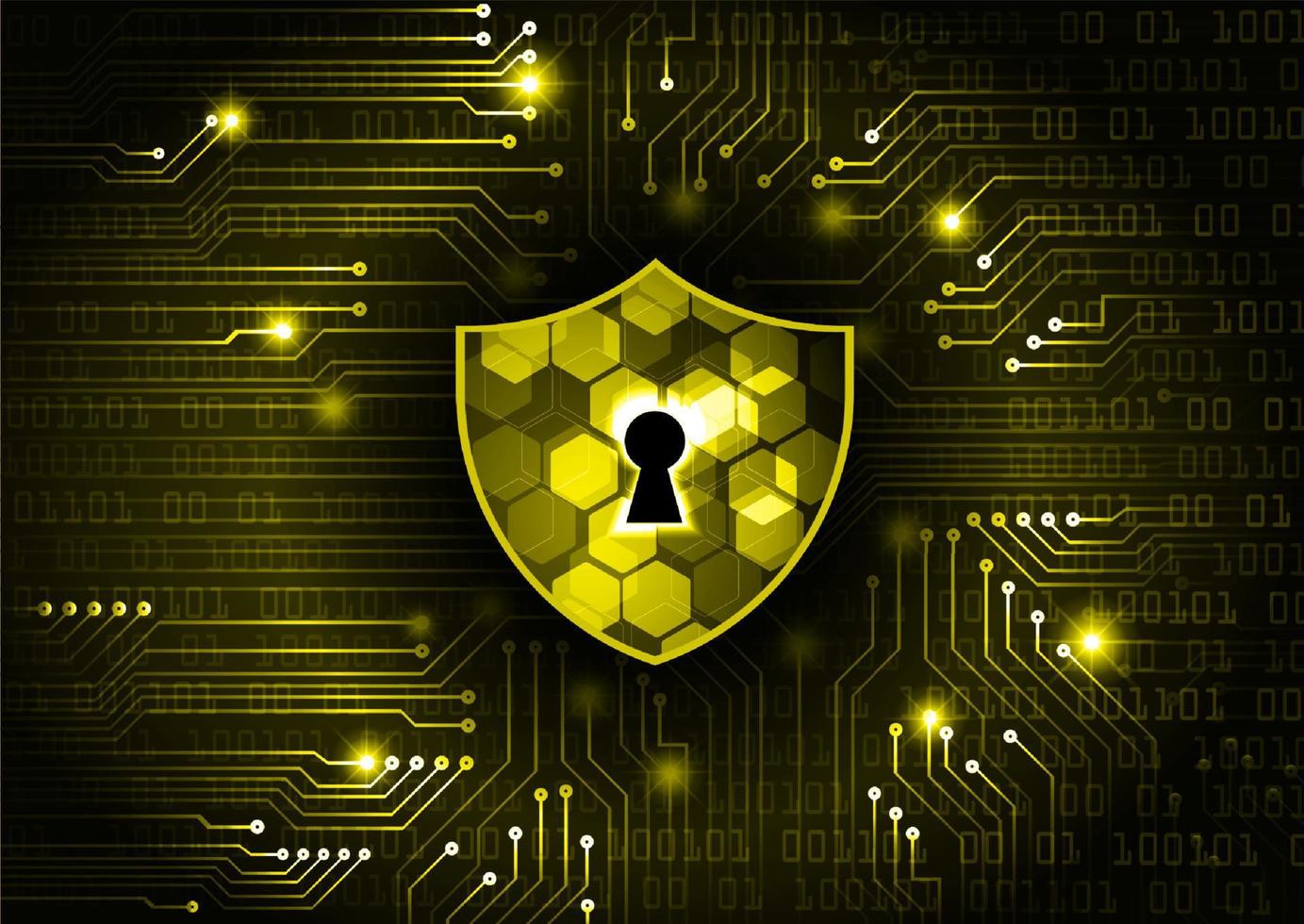 Modern Cybersecurity Technology Background with shield and lock vector