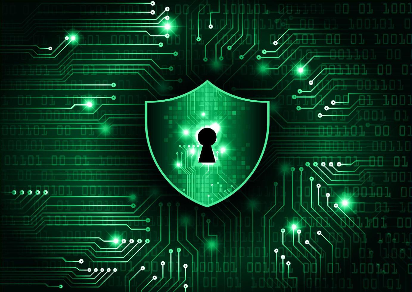 Modern Cybersecurity Technology Background with shield and lock vector