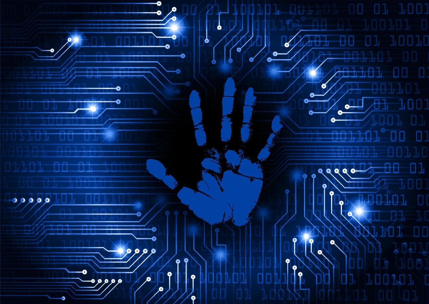 Modern Cybersecurity Technology Background with finger print vector