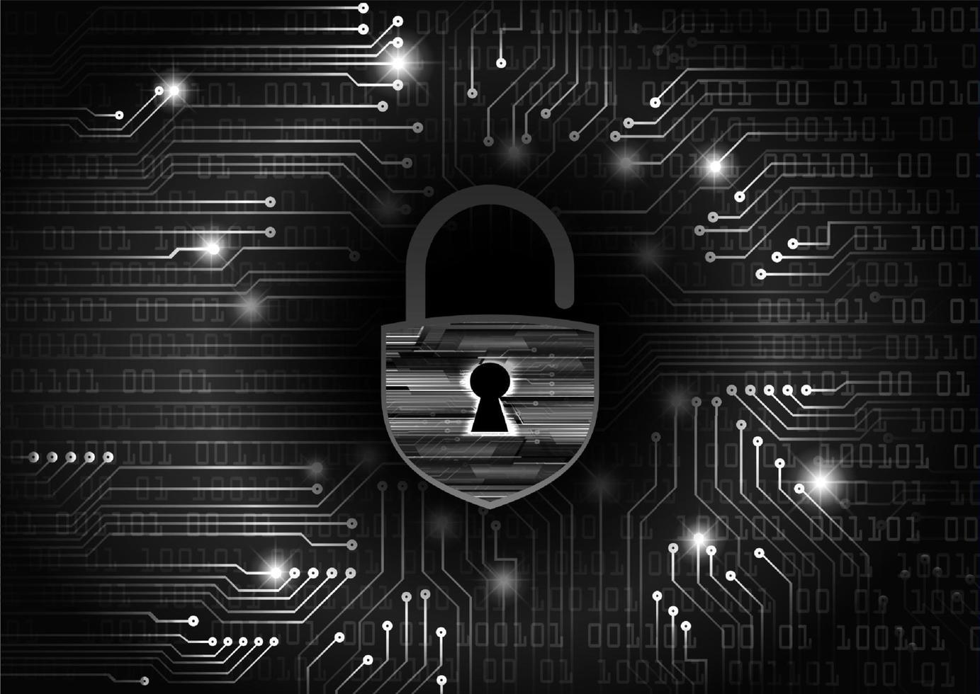 Modern Cybersecurity Technology Background with padlock vector