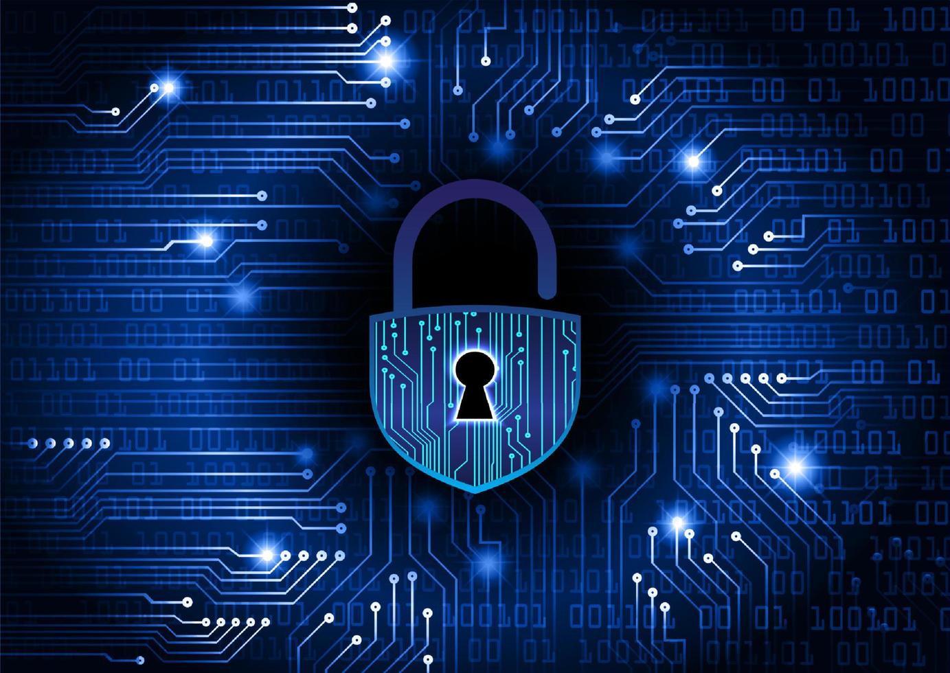 Modern Cybersecurity Technology Background with padlock vector