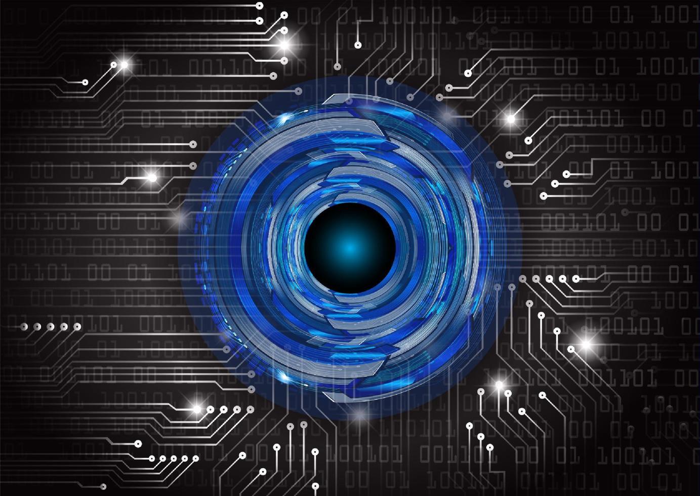 Modern Holographic Eye on Technology Background vector
