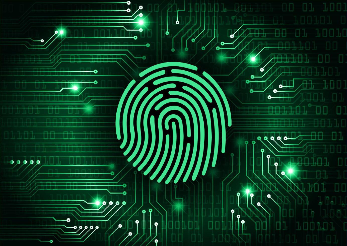 Modern Cybersecurity Technology Background with finger print vector