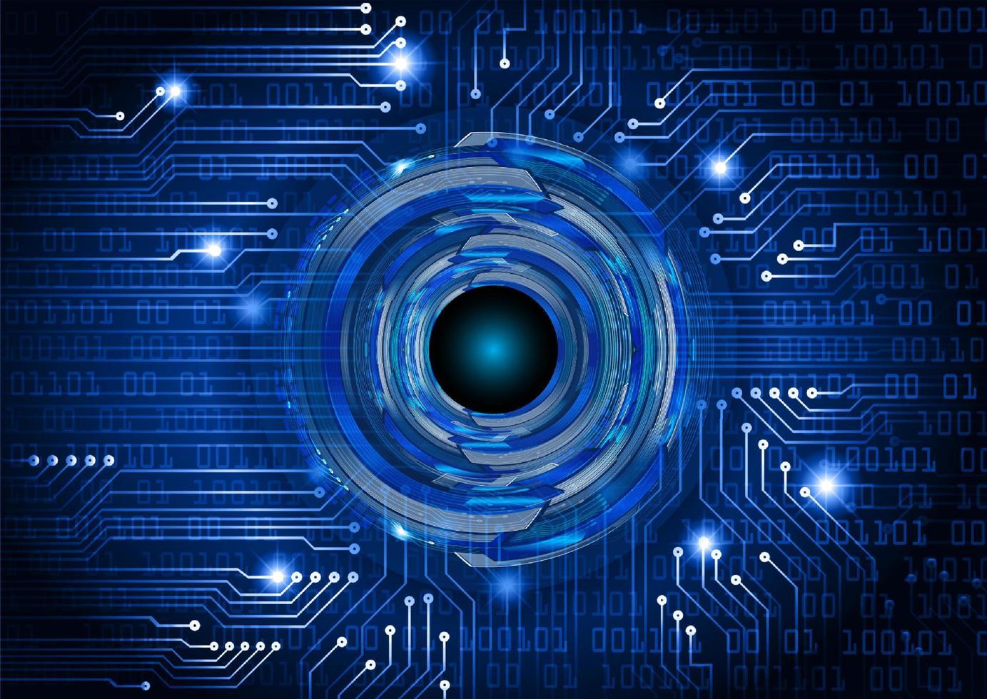 Modern Holographic Eye on Technology Background vector