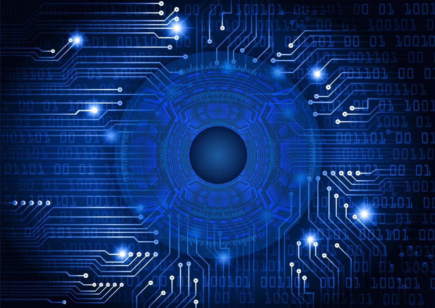 Modern Holographic Eye on Technology Background vector