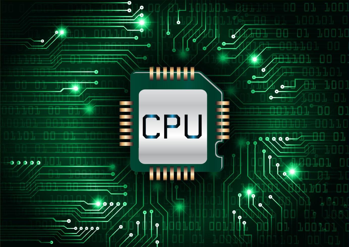 fondo de tecnología de ciberseguridad moderna con chip de cpu vector