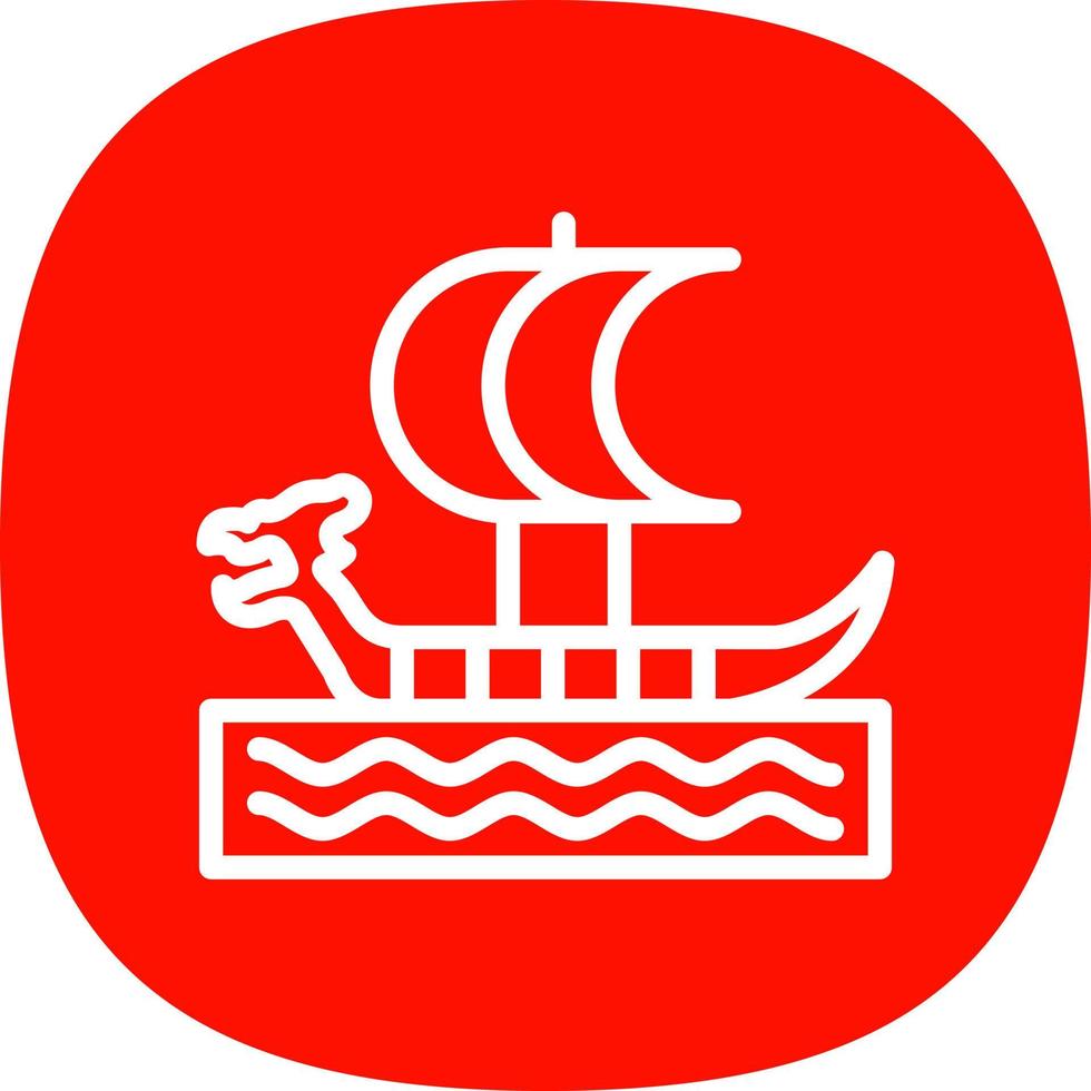 diseño de icono de vector de barco vikingo