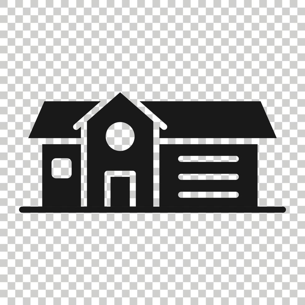 Building icon in flat style. Home vector illustration on white isolated background. House business concept.