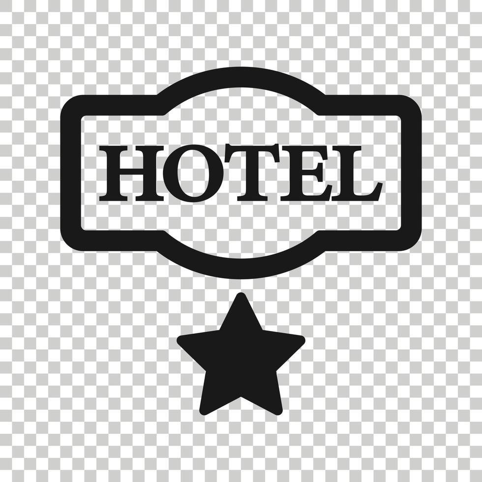 hotel icono de signo de 1 estrella en estilo plano. posada ilustración vectorial sobre fondo blanco aislado. concepto de negocio de información de habitación de albergue. vector