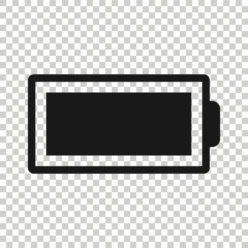 Battery charge icon in flat style. Power level vector illustration on white isolated background. Lithium accumulator business concept.