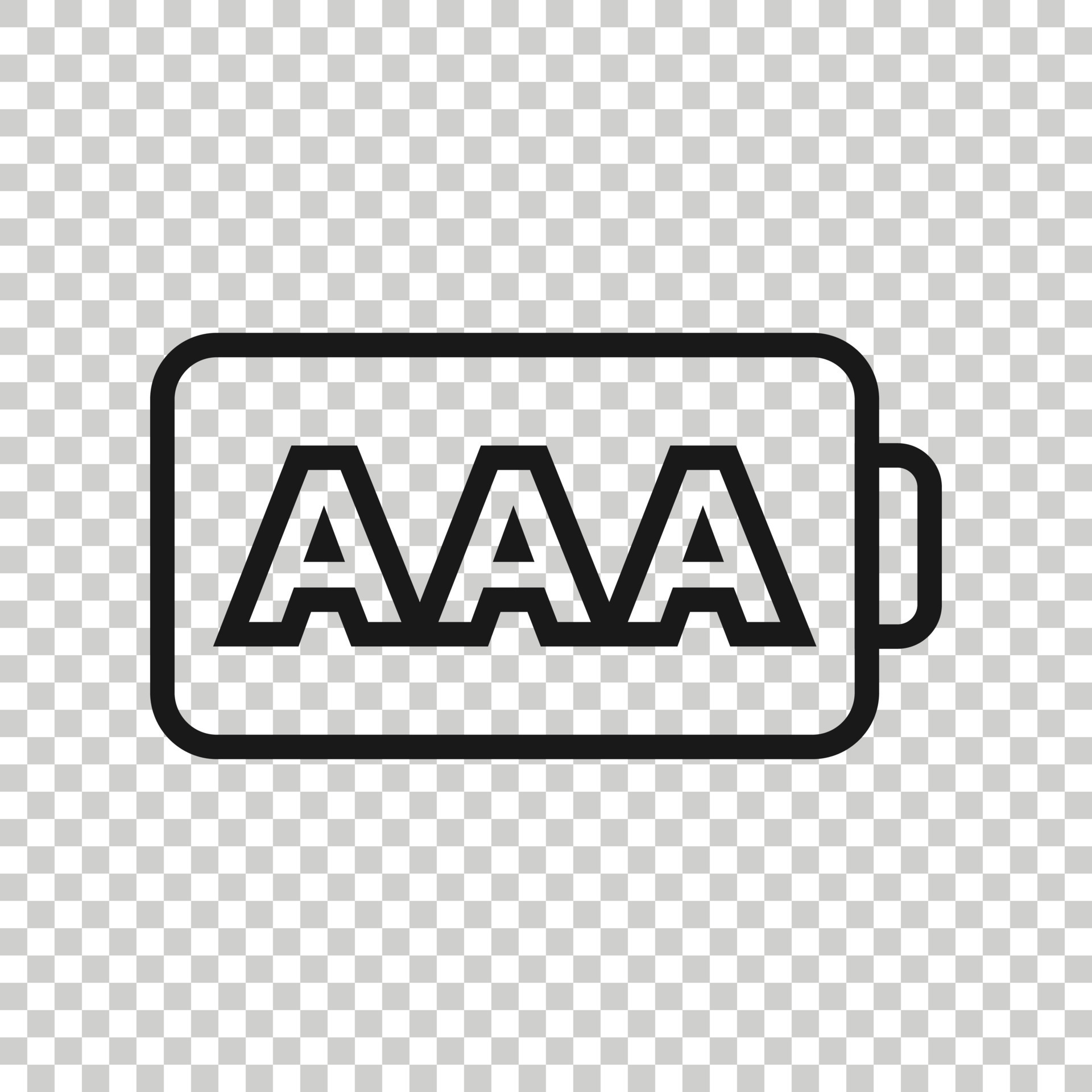 AAA battery icon in flat style. Power level vector illustration on