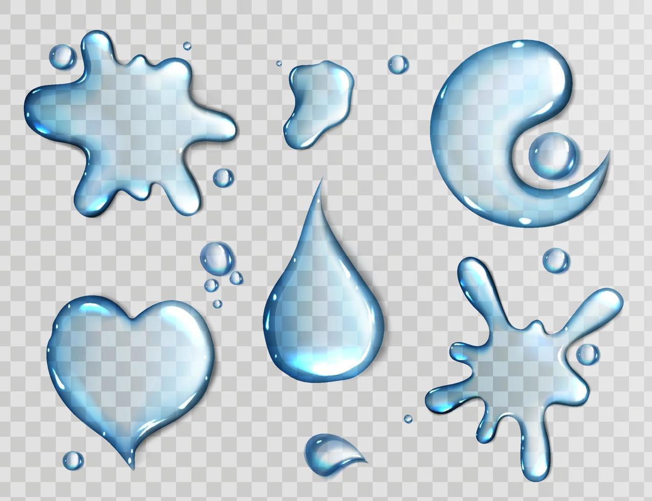 Water spills different shapes top view vector