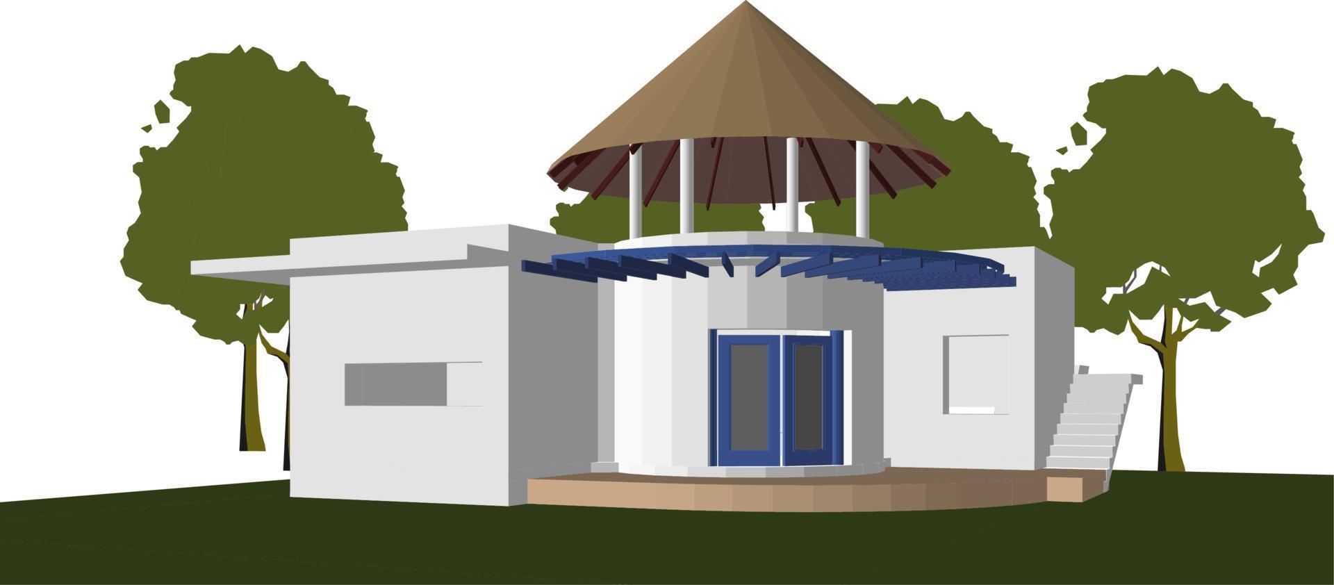3D illustration of building project vector