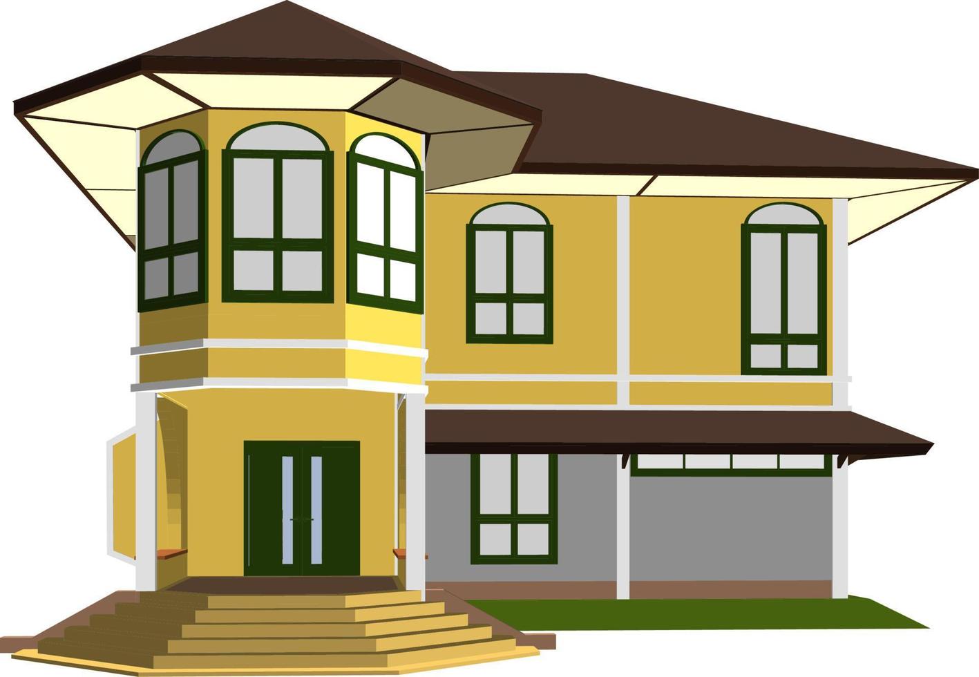 3D illustration of building project vector