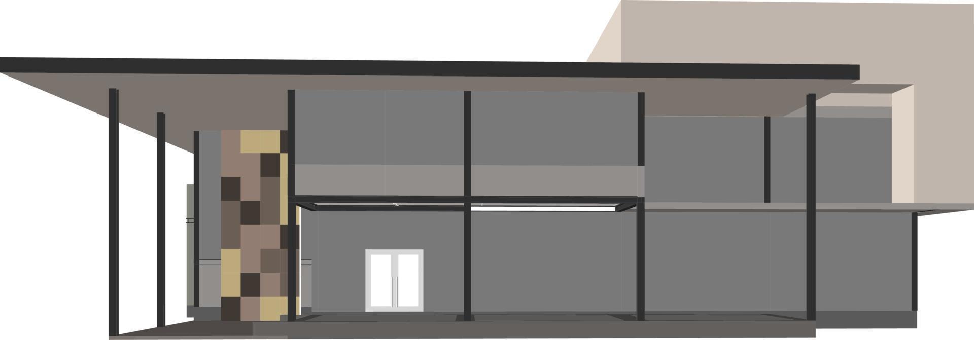 3D illustration of building project vector