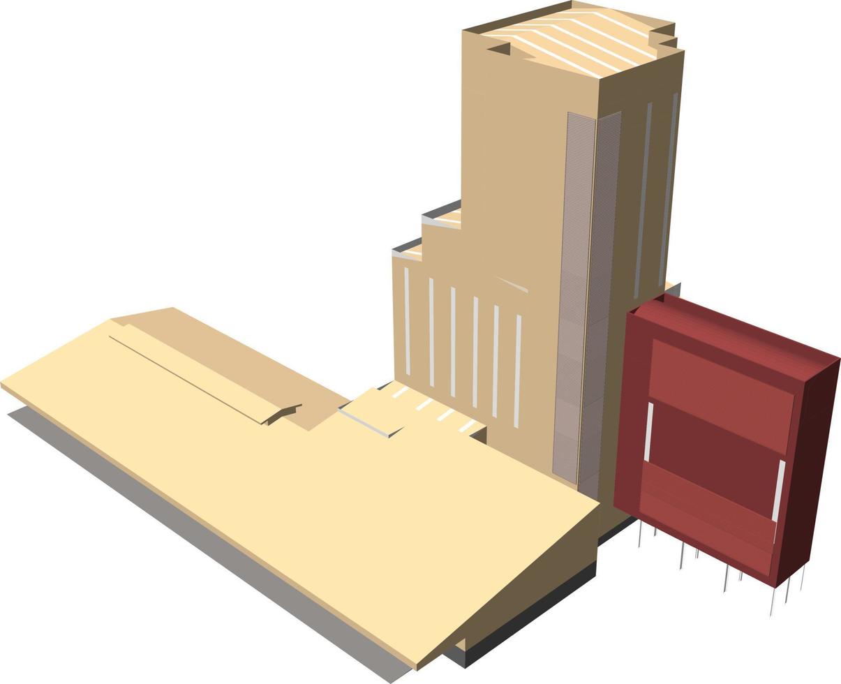 3D illustration of building project vector