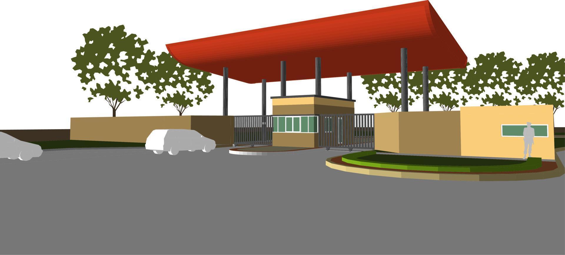 3D illustration of building project vector