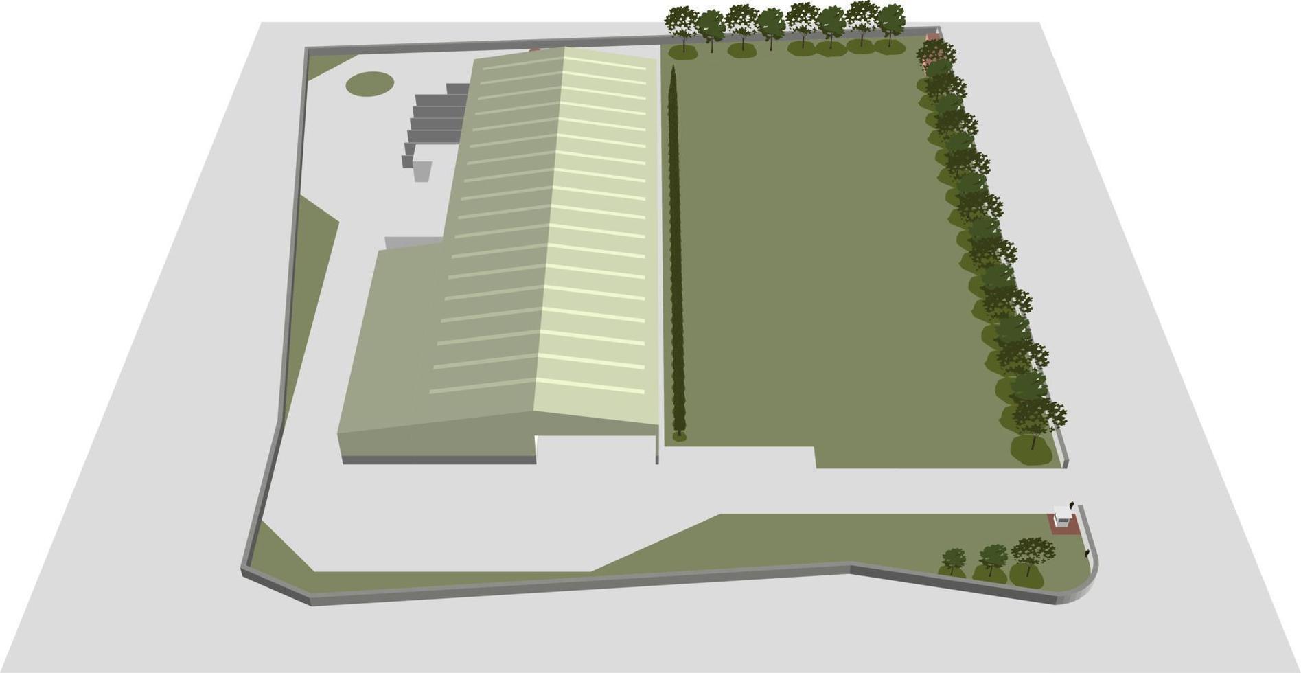 3D illustration of building project vector