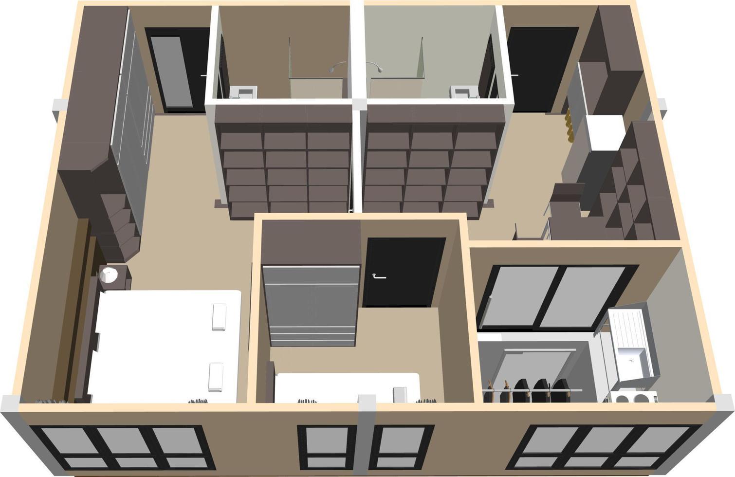 3D illustration of building project vector