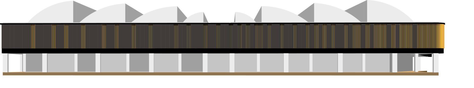 3D illustration of building project vector