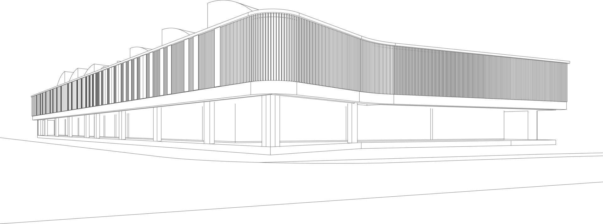 3D illustration of building project vector