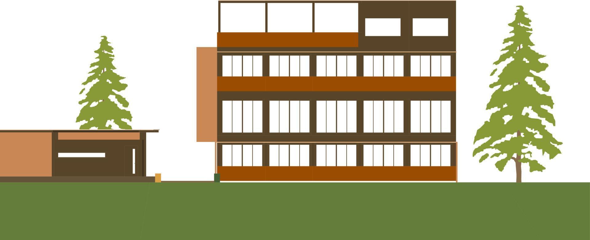 3D illustration of building project vector