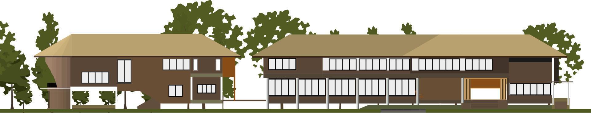 3D illustration of building project vector