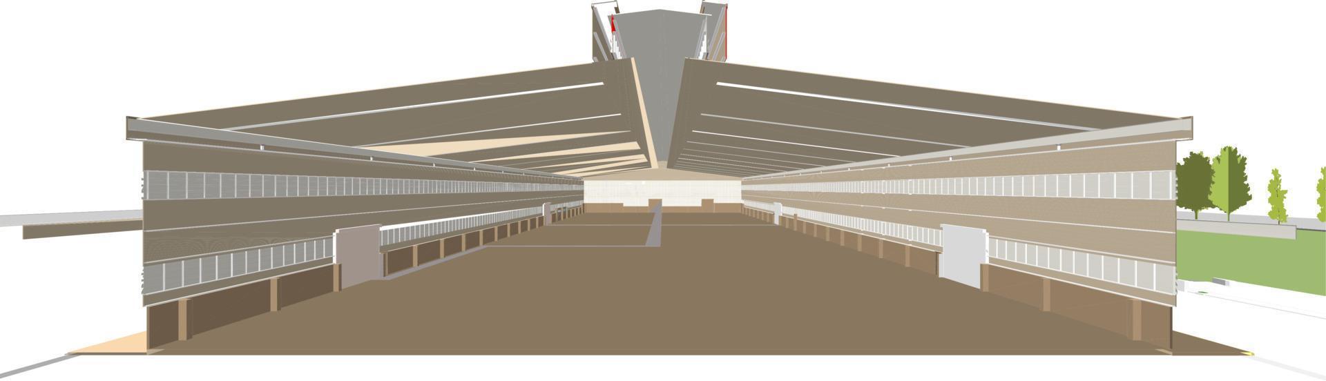 3D illustration of building project vector