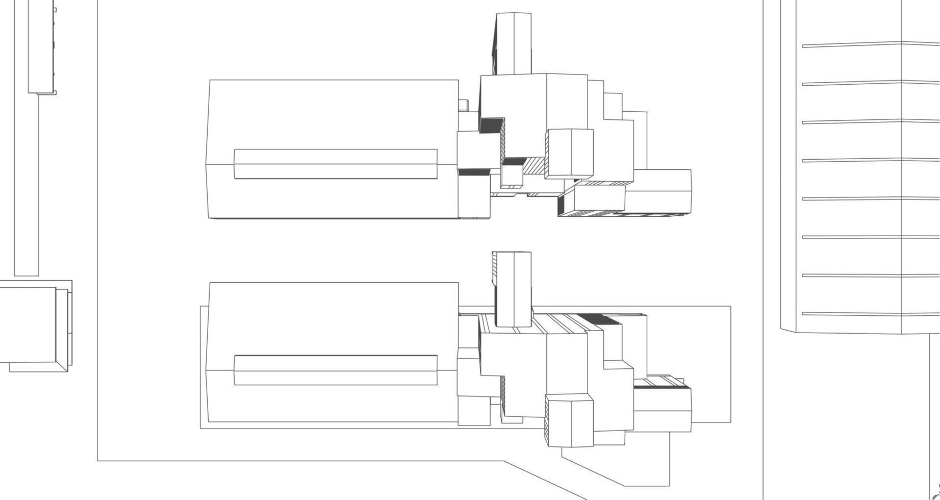 3D illustration of building project vector