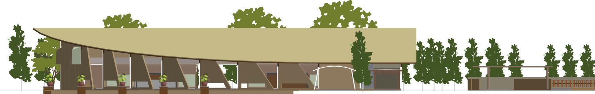 3D illustration of building project vector