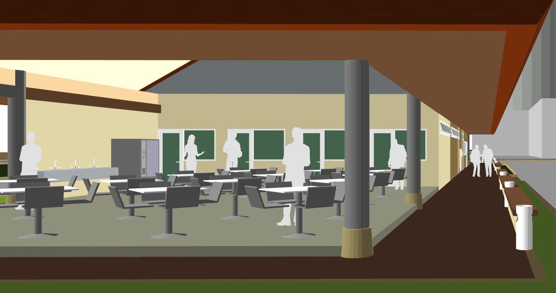 3D illustration of building project vector