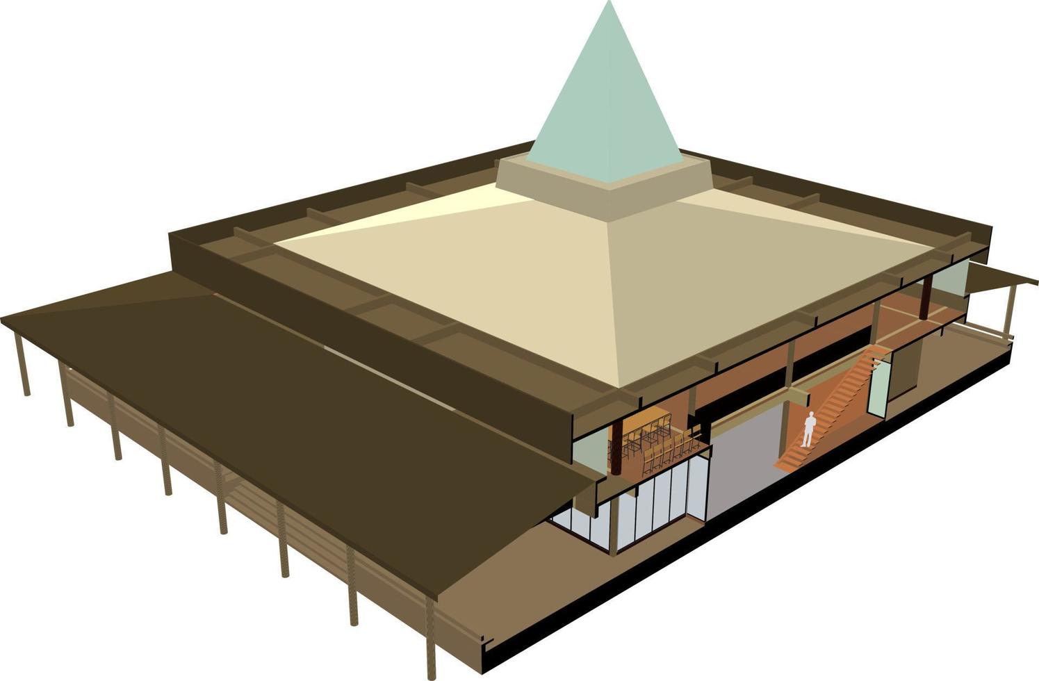 3D illustration of building project vector