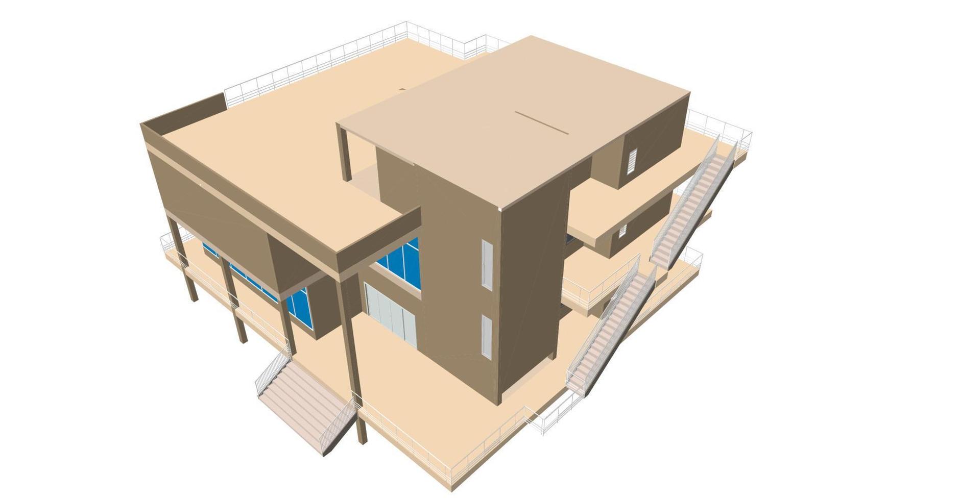 Ilustración 3D del proyecto de construcción vector