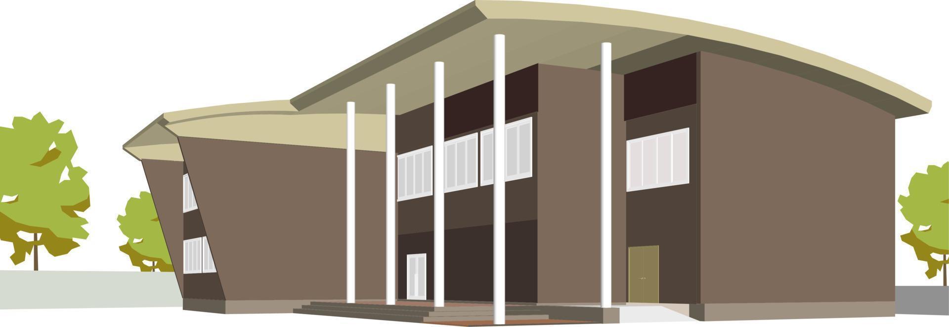 3D illustration of building project vector
