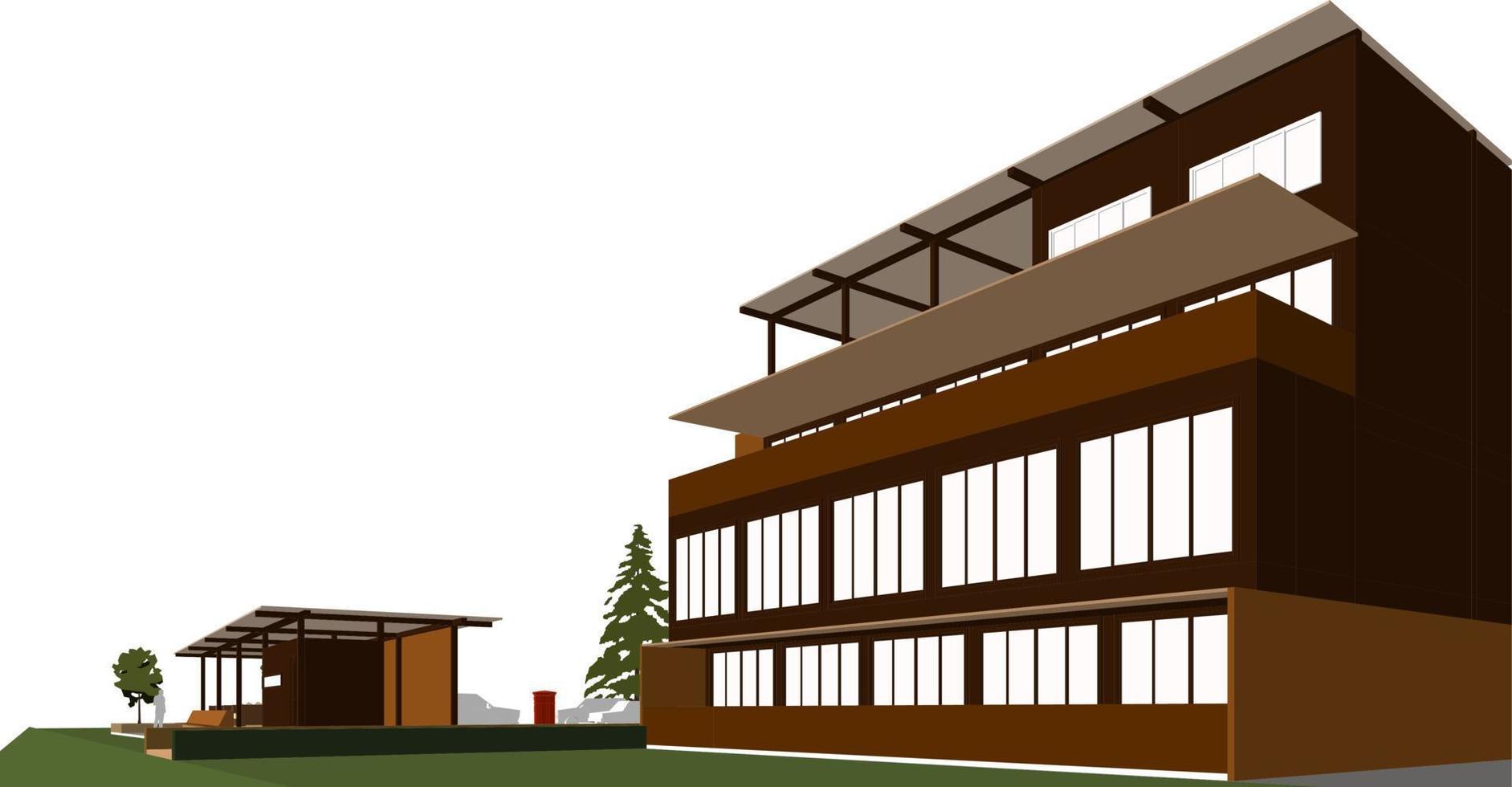 3D illustration of building project vector