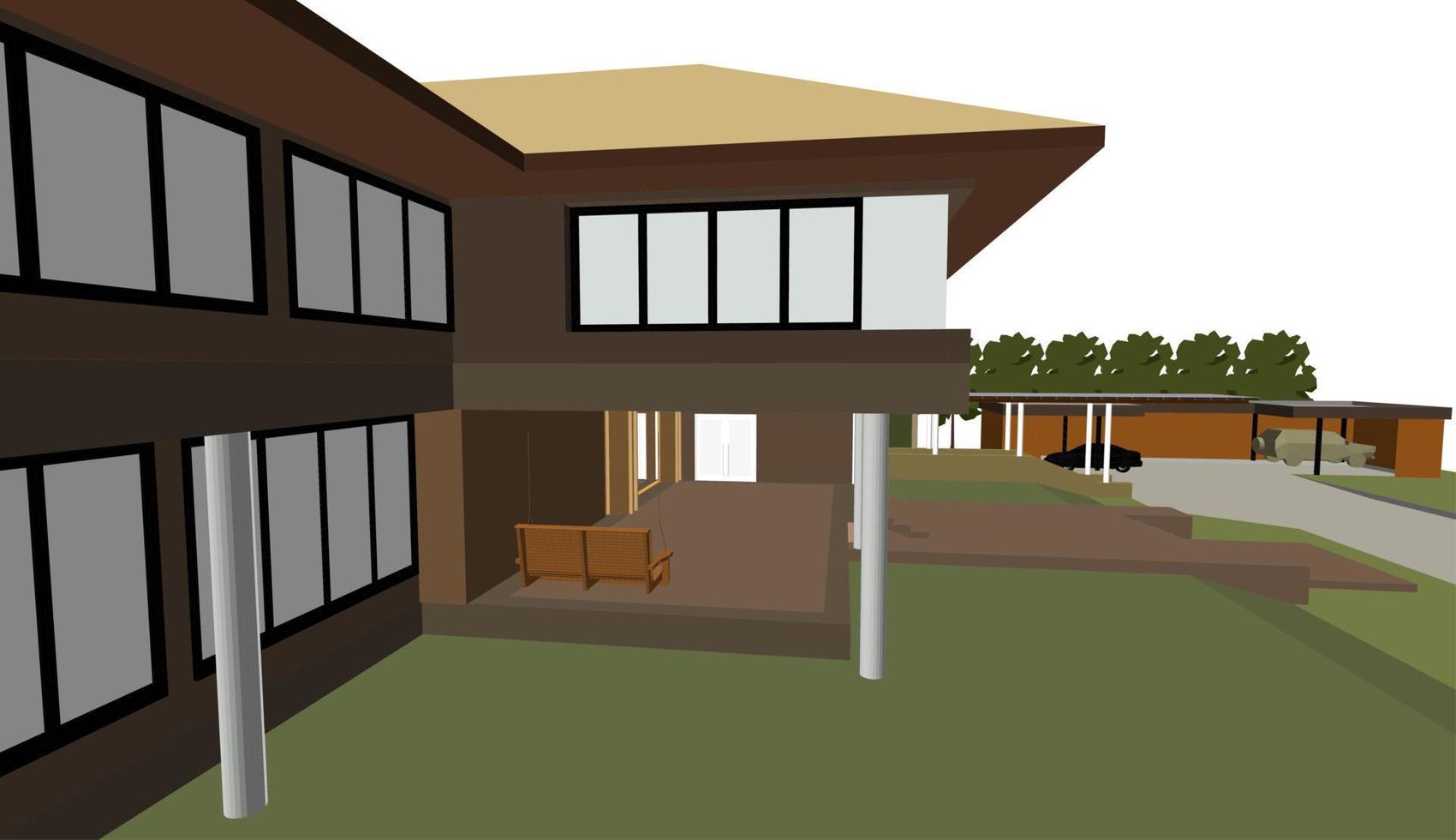 3D illustration of building project vector