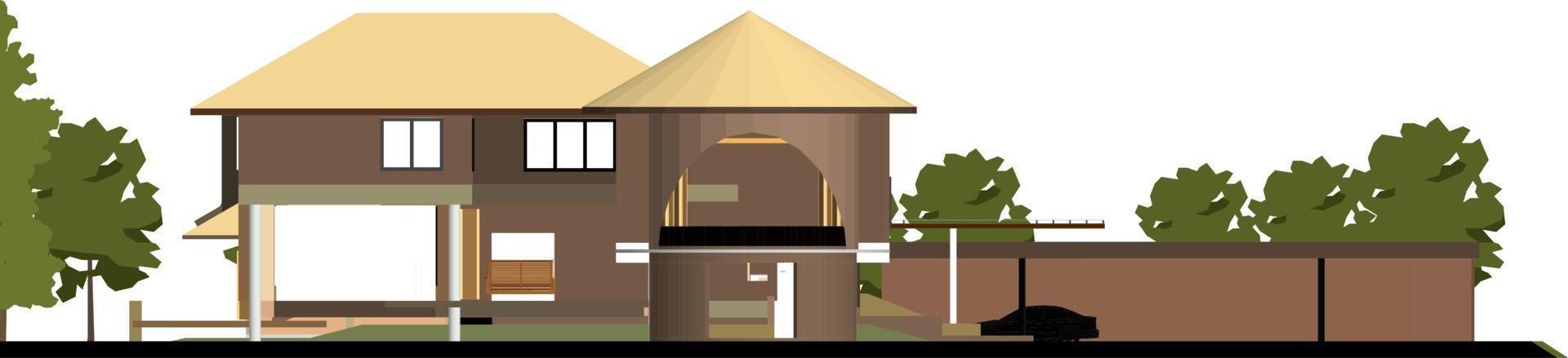 3D illustration of building project vector