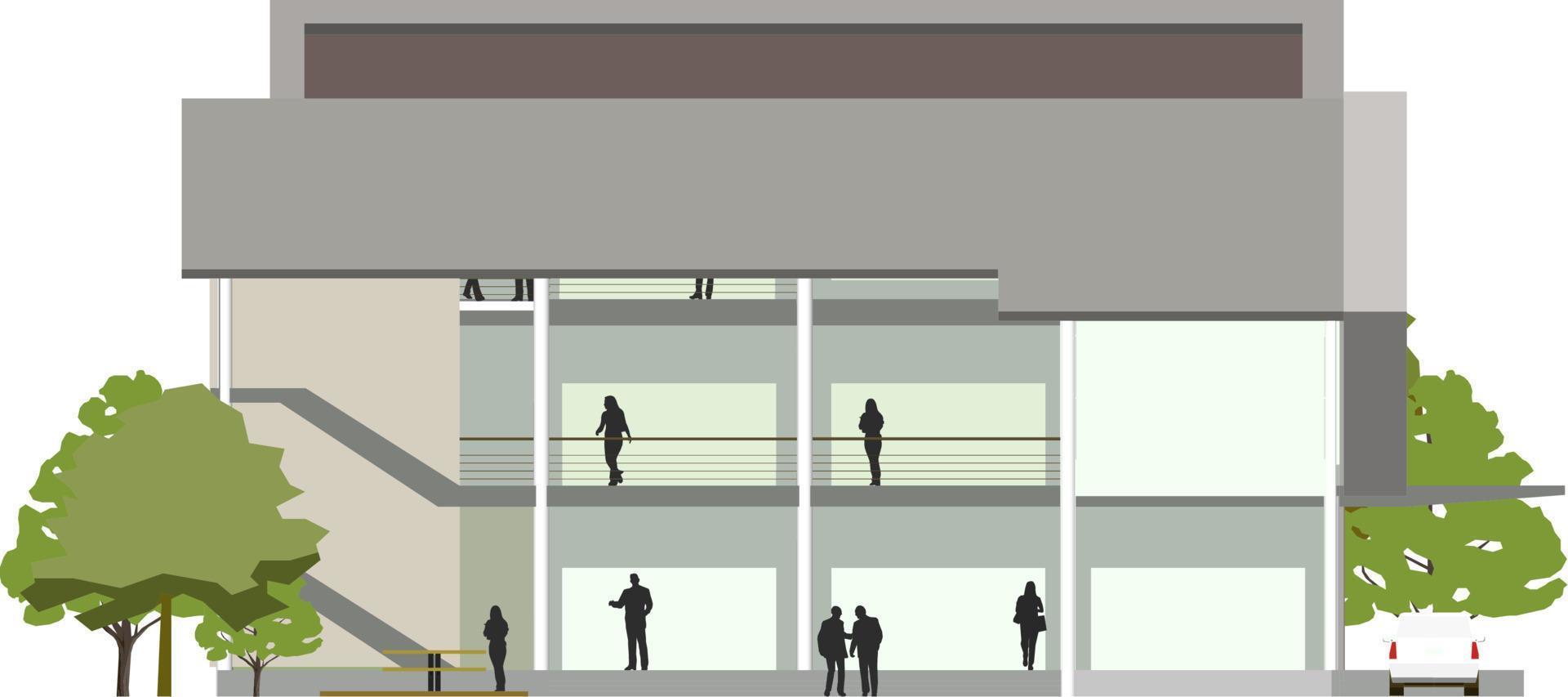 3D illustration of building project vector
